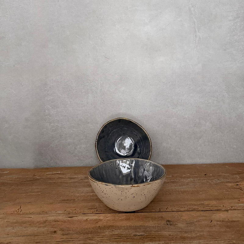 2x Müsli oder Salatschale aus Keramik, Bohemian Blue