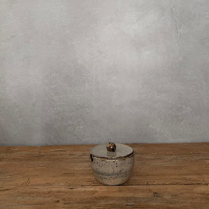 BOHEMIAN Grey Zuckerdose mit seitlicher Löfflaussparung