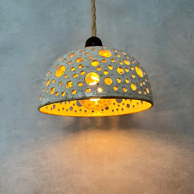 Keramiklampe mit Löchern - Hängelampe Deckenleuchte Pendelleuchte - FRANZARTKERAMIK