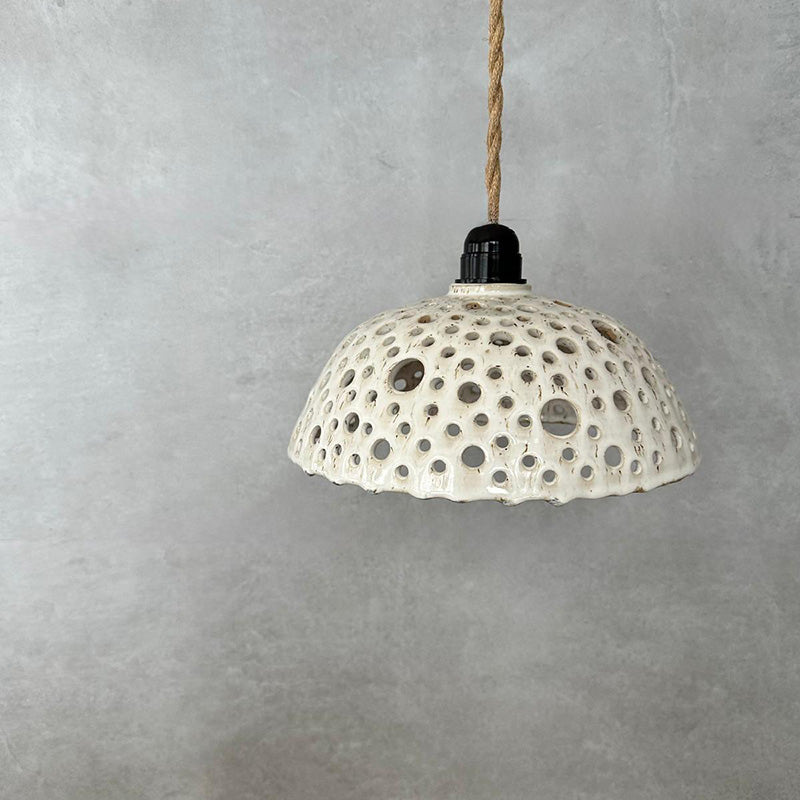BOHEMIAN White Loch-Lampe aus Keramik, Pendelleuchte, Deckenlampe - FRANZARTKERAMIK