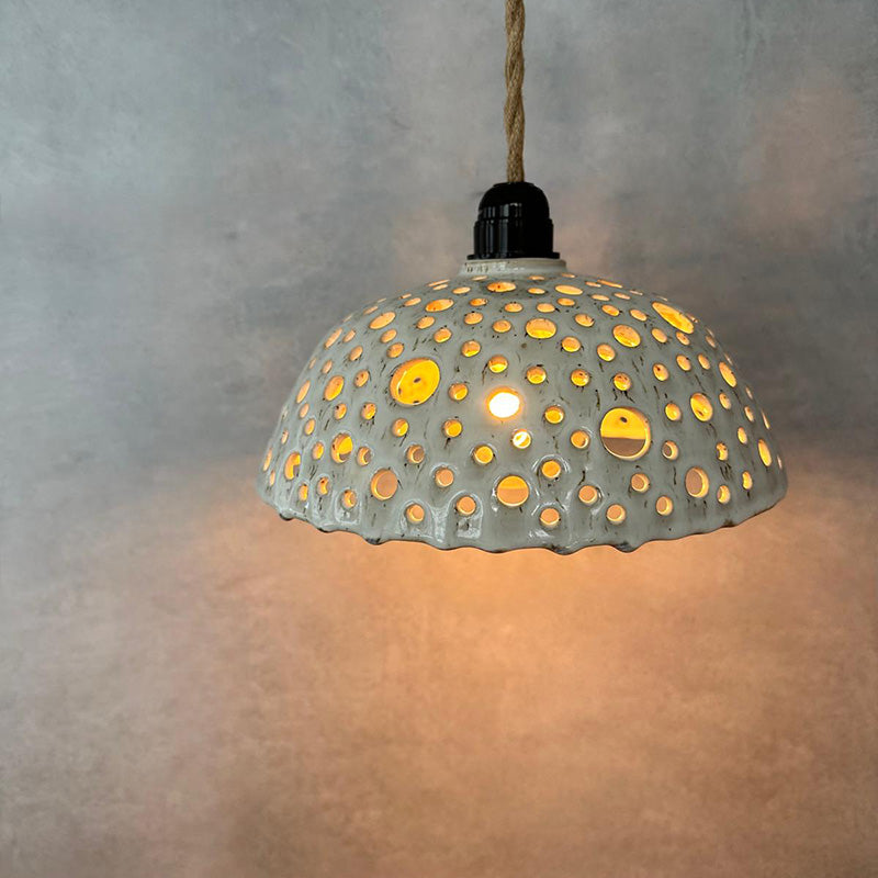 BOHEMIAN White Loch-Lampe aus Keramik, Pendelleuchte, Deckenlampe - FRANZARTKERAMIK
