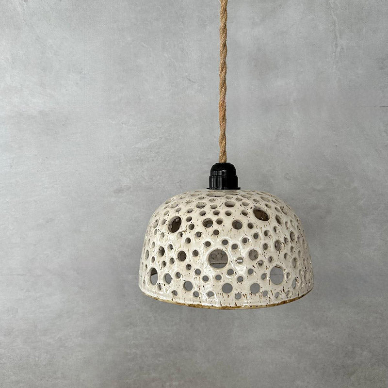 Keramikhängelampe mit Löchern - Pendelleuchte, Deckenlampe - FRANZARTKERAMIK