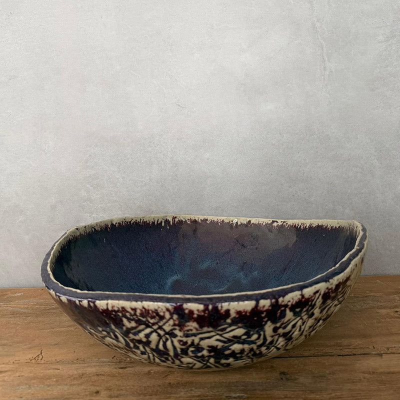  Waschbecken 40 cm aus Keramik, Chinarot - FRANZARTKERAMIK